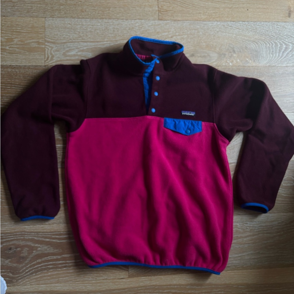 Patagonia Burgundy and Pink Fleece Pullover